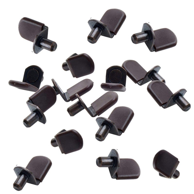 Desunia 1/4 Inch Inch Glass Shelf Support Pegs w/Brown Vinyl Sleeve | Bracket Style | Antique Bronze | 25 Pack - Image 3